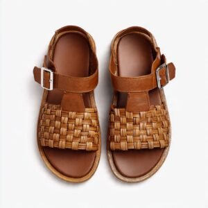 Men's Tan Brown Woven Leather Sandals 38%  off